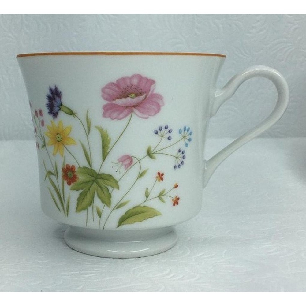 MIKASA Summer Melody Pattern Pedestal Footed Coffee Tea Cup Vintage Replacements